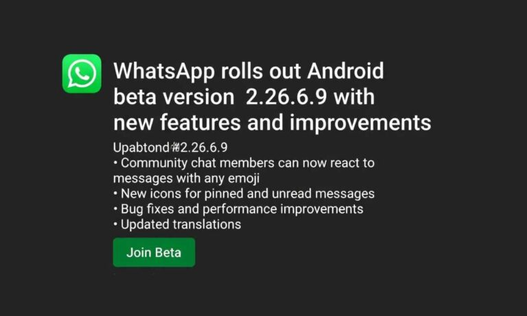 WhatsApp rolls out Android beta version 2.26.6.9 with new features and improvements